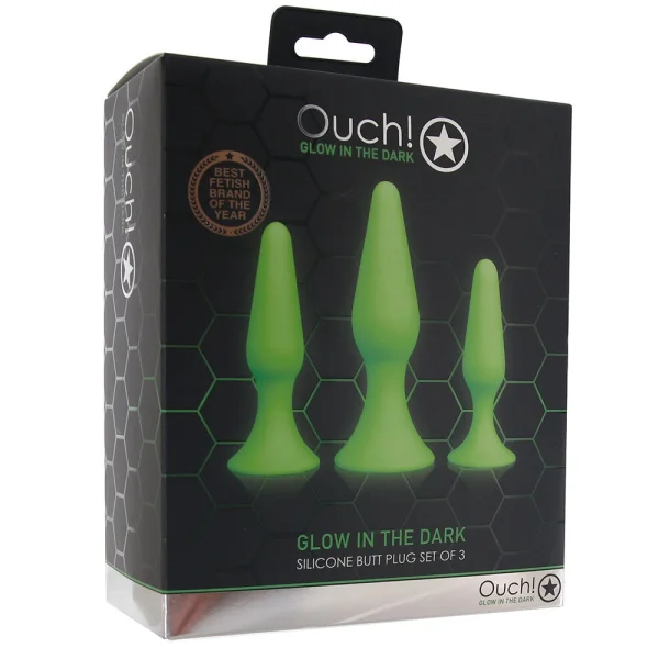 Ouch! Glow In The Dark Butt Plug Set