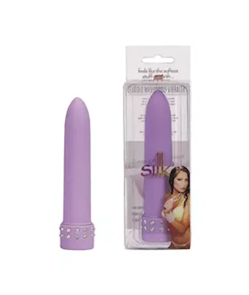 Seven Creations Diamond Silk Vibrator - Purple -  5 Inch — image 5 of 5
