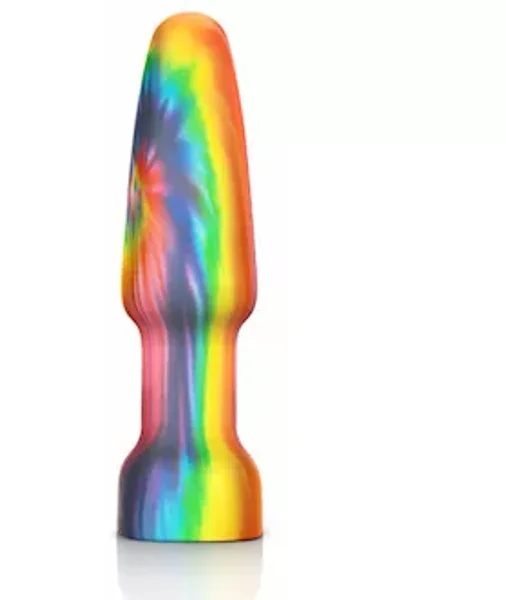 Peace And Love Tie-dye Rimming Plug  - Rainbow - 6 Inch