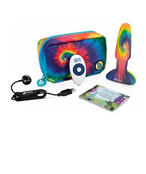Peace And Love Tie-dye Rimming Plug  - Rainbow - 6 Inch