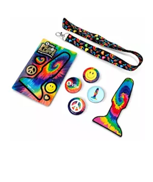Peace And Love Tie-dye Rimming Plug  - Rainbow - 6 Inch