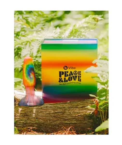 Peace And Love Tie-dye Rimming Plug  - Rainbow - 6 Inch
