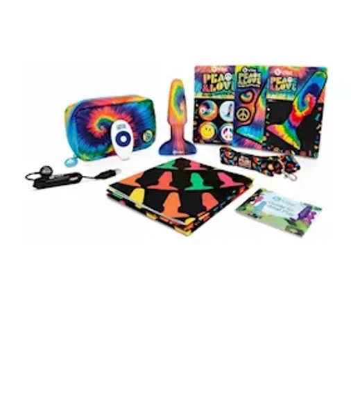 Peace And Love Tie-dye Rimming Plug  - Rainbow - 6 Inch
