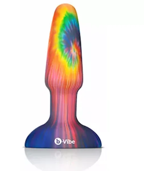 Peace And Love Tie-dye Rimming Plug  - Rainbow - 6 Inch