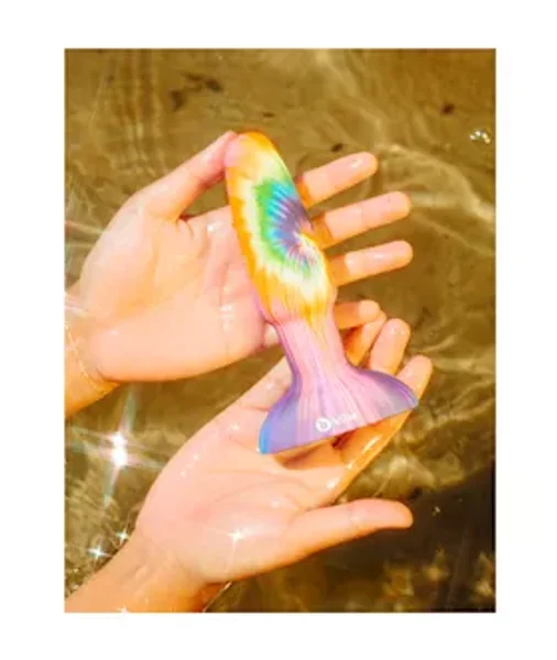 Peace And Love Tie-dye Rimming Plug  - Rainbow - 6 Inch