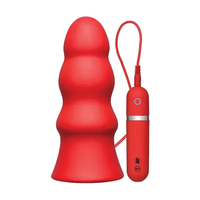 Vibrating Butt Plug Rippled 75inch Red 7 5 Inch
