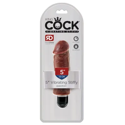 King Cock 5 Vibrating Stiffy Brown