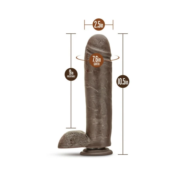 Mr. Mister 10.5 Inches Dildo with Suction Brown