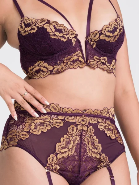 Lovehoney Parisienne Luxe Purple Lace Bra Set