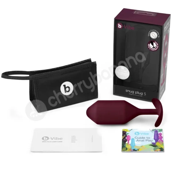 B-Vibe Snug Plug 5 Red Large Weighted Wearable Butt Plug