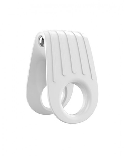 OVO B12 - White Chrome Silicone Cock Ring