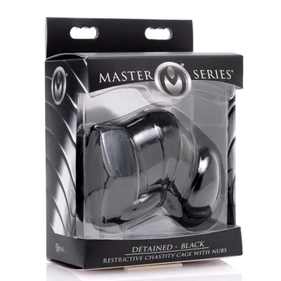 Master Series Detained Black Restrictive Chastity Cage