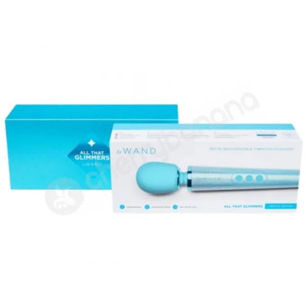 Le Wand Blue Petite Wand Massager All That Glimmers Gift Set