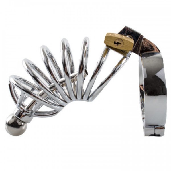 Torment Stainless Steel Chastity Cage with Penis Plug — image 4 of 5