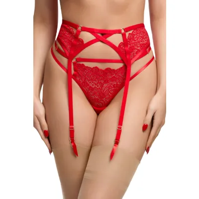Dita Von Teese Von Follies Madame XXX Red Suspender Garter Belt