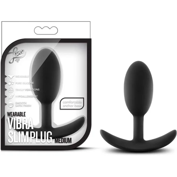 Luxe Wearable Vibra Slim Plug Medium Black