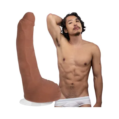 Signature Cocks Leo Vice Ultraskyn Cock With Removable Vac u lock Suction Cup 6in Caramel