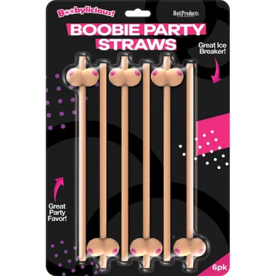 Boobie Straws 6 Pk Flesh Color