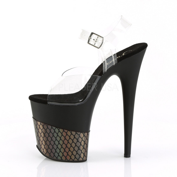 8 inches Heel, 4 inches PF Ankle Strap Sandal w/ Fish Skin Design — image 11 of 12