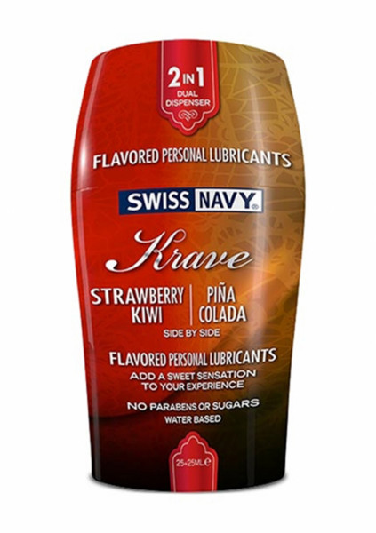Krave 2-in-1 - Strawberry Kiwi & Pina Colada - 2x25 ml - Best Sex Lube Products Uk