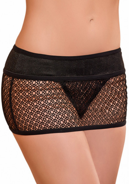 Mini Skirt w/ attached Thong - Black - Sexy Underwear UK
