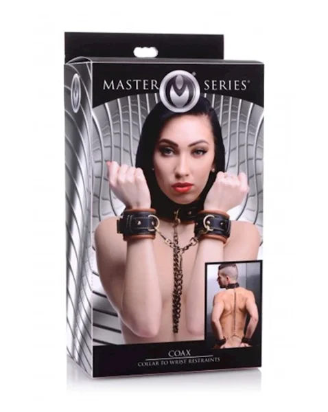 Coax Collar To Wrist Restraints - Black - O/s