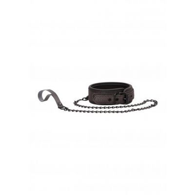 Ouch Elegant Collar with Leash Titanium Grey