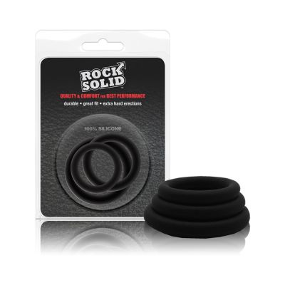 Rock Solid Tri Pack Silicone Gasket Cock Rings Black