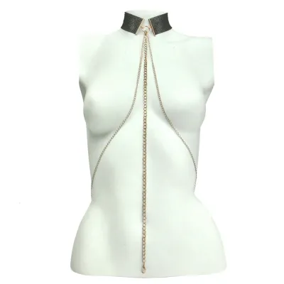 Secret Kisses Metallic Mesh Collar Body Chain