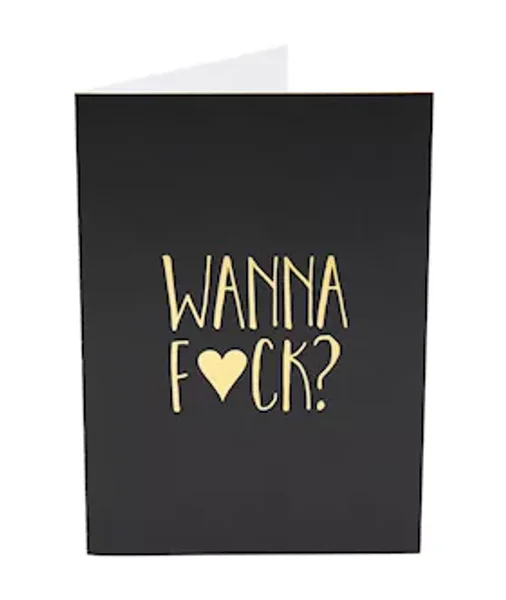 Wanna Fuck?...me Too Greeting Card - Black / Gold — image 10 of 16