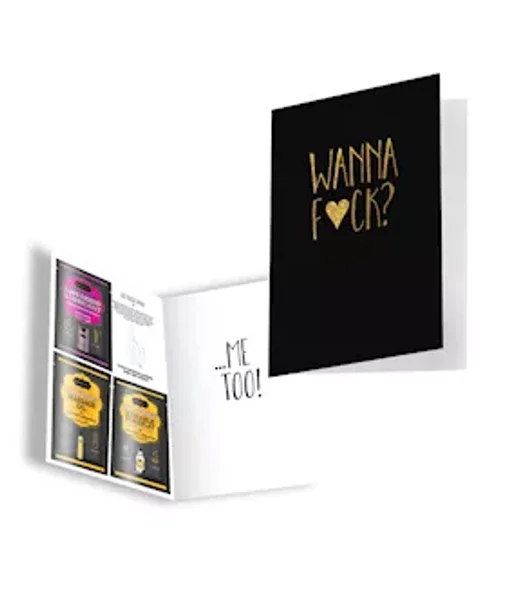 Wanna Fuck?...me Too Greeting Card - Black / Gold — image 9 of 16