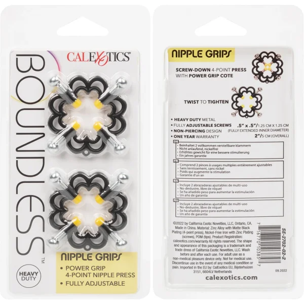 Boundless Nipple Grips Power Grip 4-Point Nipple Press By CalExotics - Black