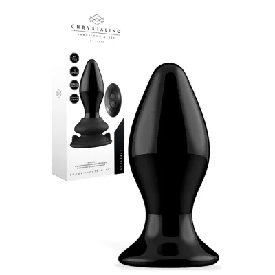 Shots Stretchy 4 13 Handblown Glass Vibrating Anal Plug With Suction Cup Remote Control