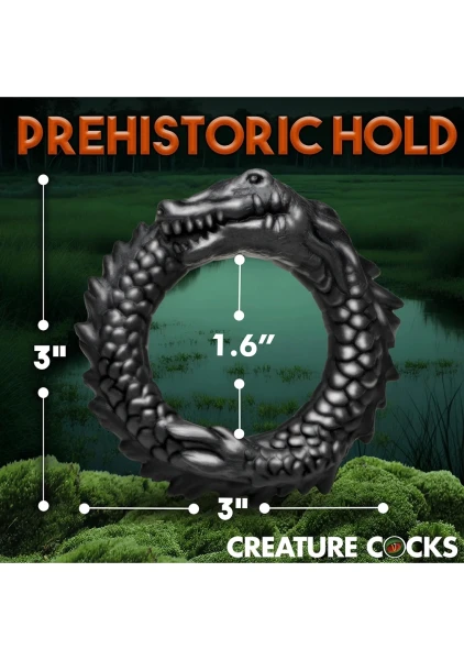 Black Caiman Silicone Cock Ring By Creature Cocks