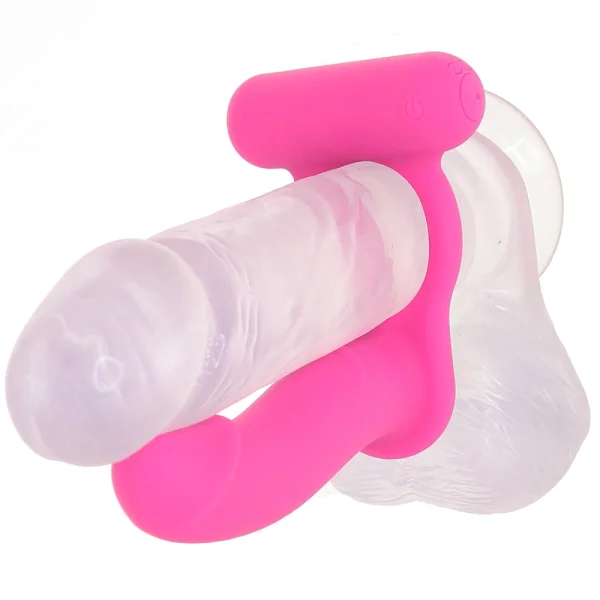 Silicone Rechargeable Double Diver Vibrating Cock Ring By CalExotics