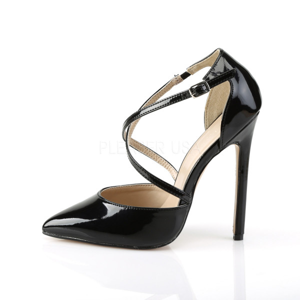 5 inches Heel Criss Cross Strap d\'Orsay Pointed Toe Pump — image 11 of 12