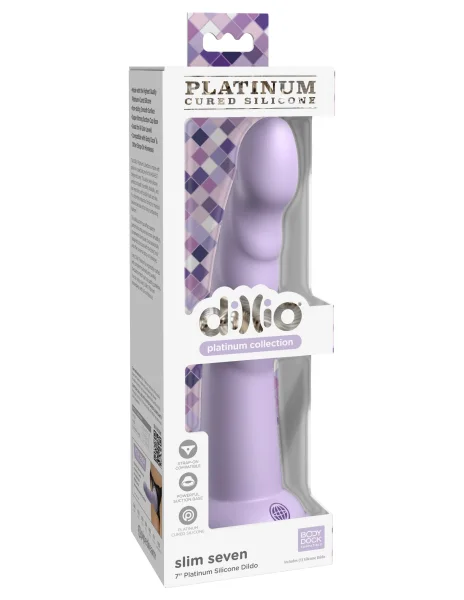 Dillio Platinum - Slim Seven 7 Inch Dildo - Purple