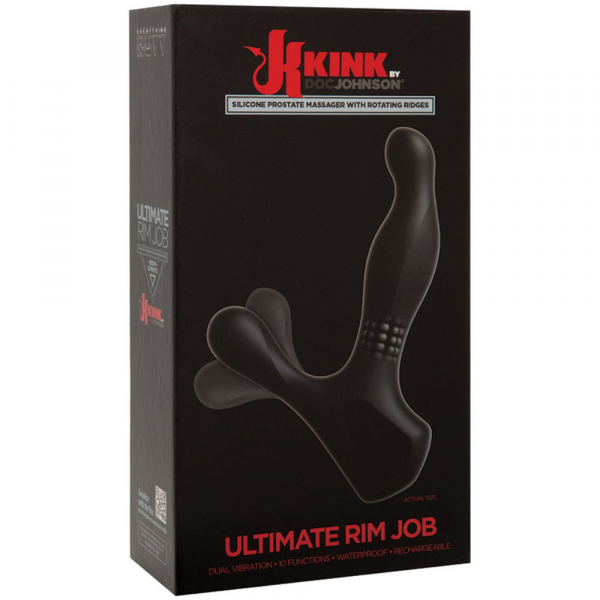 Doc Johnson Kink Ultimate Rim Job Rotating Prostate Massager-Black — image 8 of 9