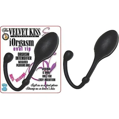 The Velvet Kiss Collection Orgasm Oval Tip Black