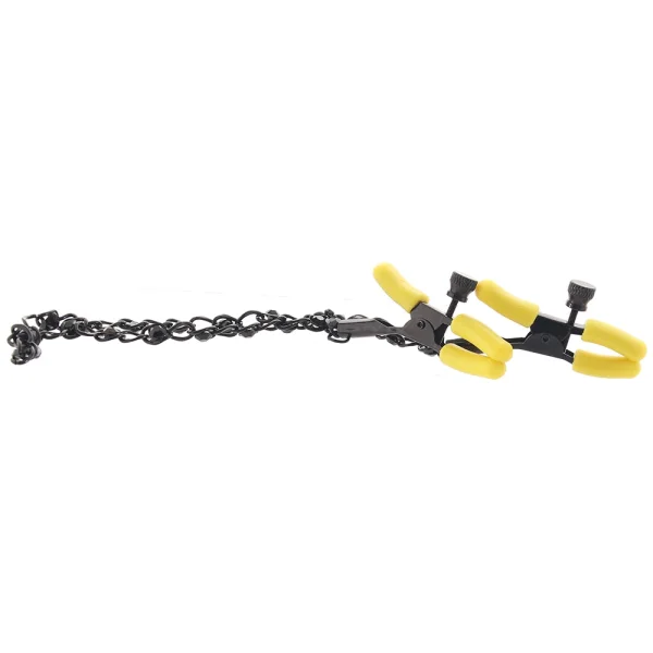Boundless Nipple Teasers Adjustable Nipple Clamps By CalExotics - Black & Yellow