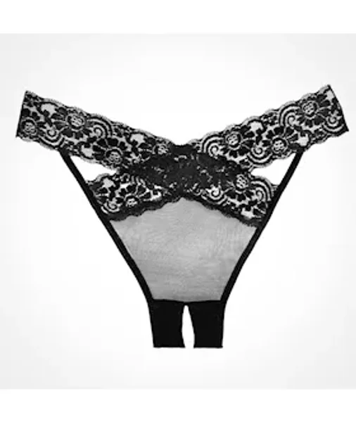 Desire Crotchless Panty - Black - One Size — image 7 of 8