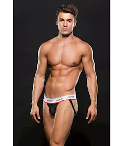 Envy Logo Elastic Lowrise Mesh Jock L Xl - Black - L/xl — image 2 of 2