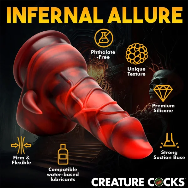 Horny Devil Demon 7" Silicone Suction Cup Dildo With Balls By Creature Cocks