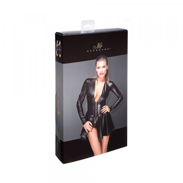 Noir Handmade Powerwetlook Minidress With Corset L