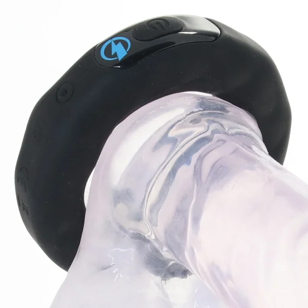 Zeus Electrosex E-Stim Pro Vibrating Silicone Cock Ring with Remote 45 mm