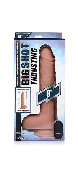 Big Shot 9 Inch Silicone Thrusting Dildo With - Balls and Remote
