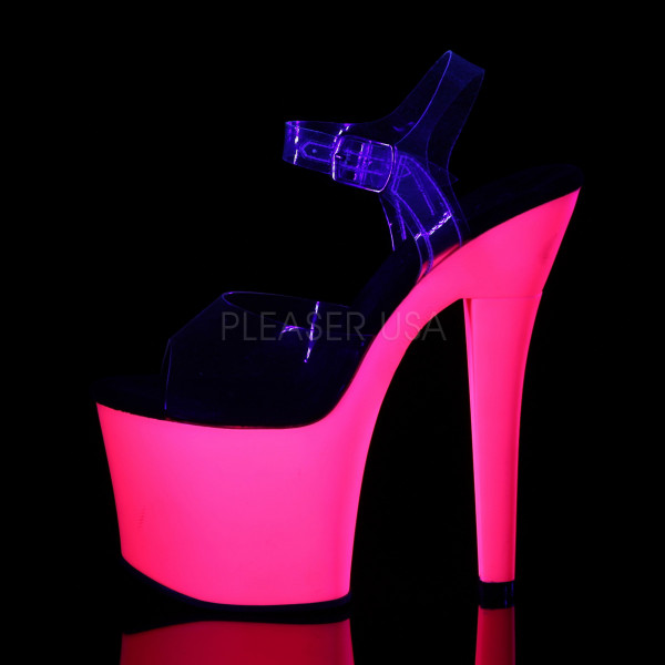 7 inches Heel, 3 1/4 inches PF UV Reactive Ankle Strap Sandal — image 3 of 8
