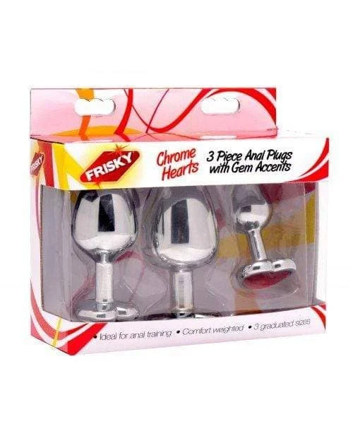 Chrome Hearts 3 Piece Anal Plugs With Gem Accents