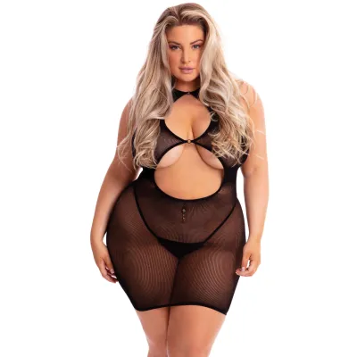 Follow Me Mini Dress Queen Size Black