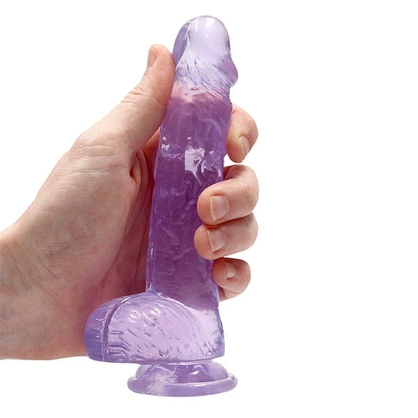 RealRock 6-inch Crystal Clear Dildo with Balls
